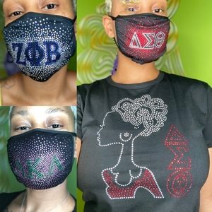 Sorority AKA DELTA Zeta Bling Mask